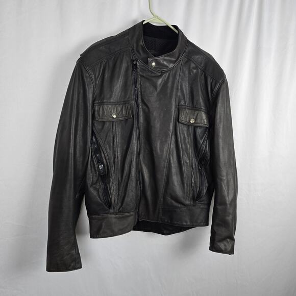 Harley Davidson Leather Motorcycle Jacket Men's M Black Biker Bomber USA - Picture 7 of 16